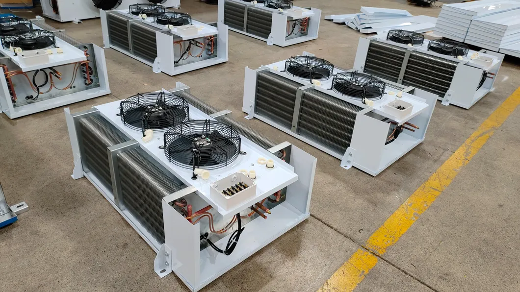 Food Processing Room and Workshop Used Refrigeration Unit Double Side Blowing Outlet Evaporator Unit with Softer Air out