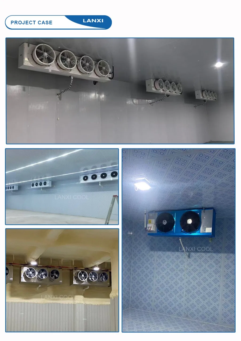 Refrigeration Unit Customizable Refrigerating Capacity 16kw Stainless Steel Evaporator Air Cooler Cooling Area 80 Square Meters