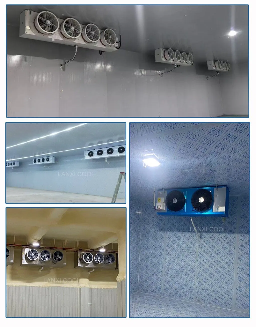 Stainless Steel Shell Side Blow Evaporator Unit Cooler for Cold Room for Fruit and Vegetables and Seafood