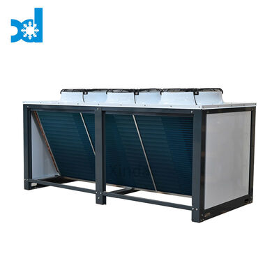V Type Air Cooled Condenser for Refrigeration System Top Outlet Condenser Finned Heat Exchanger 10HP/15HP/20HP Blue Grey Black White Color