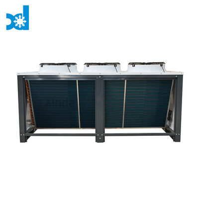 V Type Air Cooled Condenser for Refrigeration System Top Outlet Condenser Finned Heat Exchanger 10HP/15HP/20HP Blue Grey Black White Color