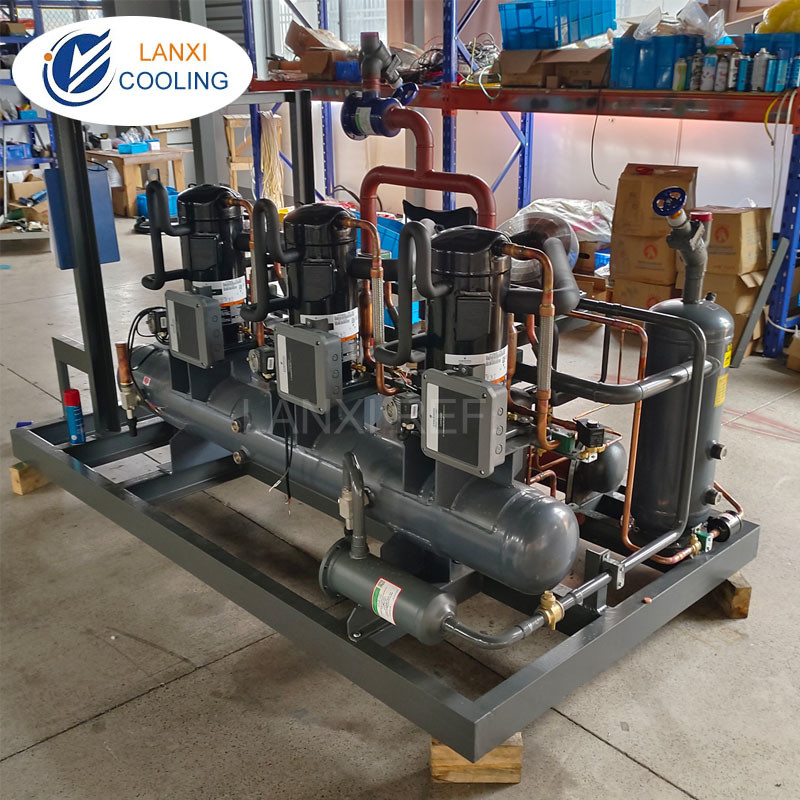 Emerson Three Parallel Copeland Scroll Compressors Конденсационные агрегаты для холодильной системы низкой температуры